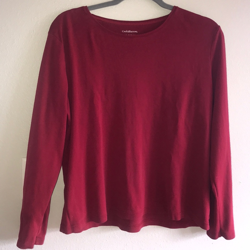 Croft & Barrow long sleeve red tee XL